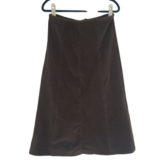 Eddie Bauer Brown Corduroy A Line Maxi Skirt Womens Size 8 Y2K Grunge Preppy - Picture 1 of 7